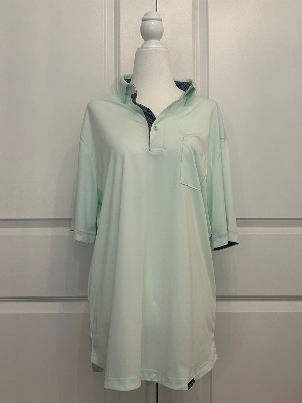 PRIMO Men's Mint Short-Sleeve Polo with Chest Pocket